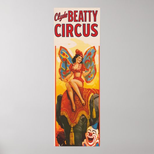 Poster vintage Clyde Beatty Circus (Devant)