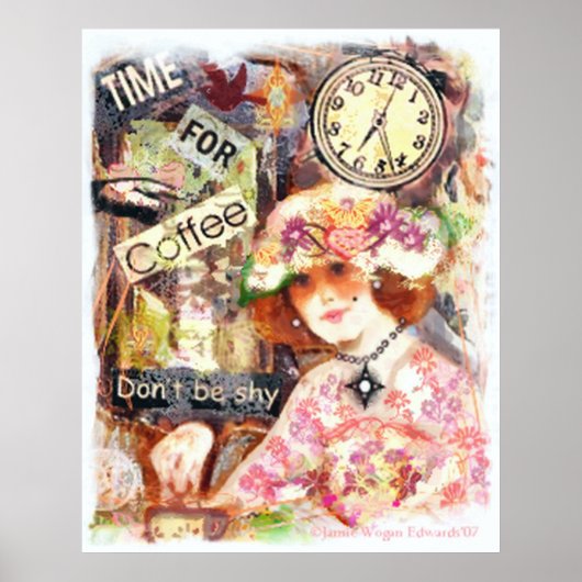 Poster Vintage Coffee Lady Art Imprimer (Devant)