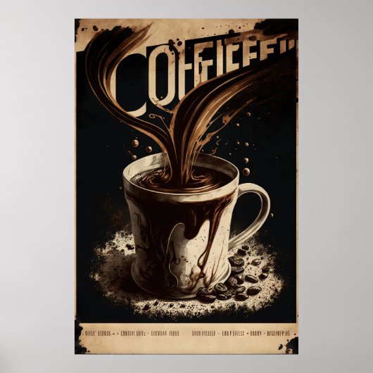 Poster Vintage Coffee Wall Art (Devant)