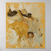 Poster vintage Collie Dog et Fashion Diva (Devant)