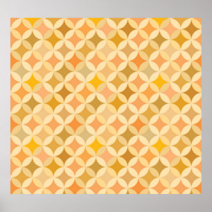 Poster Vintage coloré : motif abstrait.