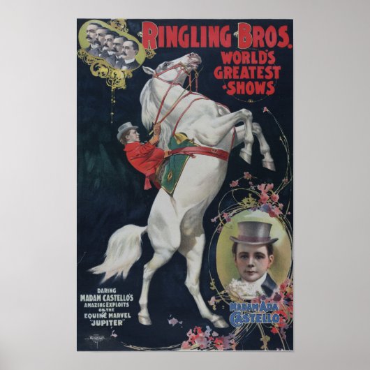 Poster vintage coloré Ringling Bros Circus (Devant)