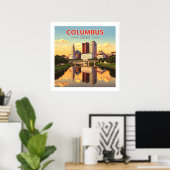 Poster Vintage Columbus Ohio (Bureau à domicile)
