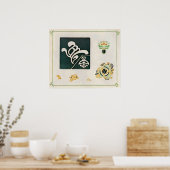 Poster Vintage Combinaisons Ornementales Art (Cuisine)