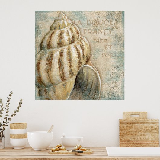 Poster Vintage Conch Shell (Cuisine)