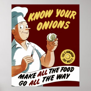 Poster Vintage Connaissez votre chef oignons