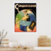 Poster Vintage Conquistador Cigarettes Tabac 1930 (Cuisine)