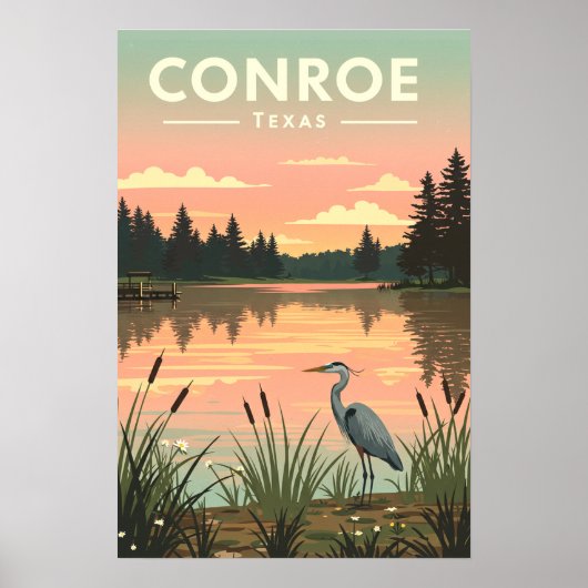 Poster Vintage Conroe Texas (Devant)