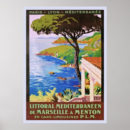 Poster Vintage Côte d'Azur (Devant)