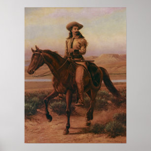 Poster Vintage Cowboys, Buffalo Bill sur Charlie par Cary
