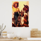 Poster Vintage Cowgirl (Cuisine)