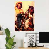 Poster Vintage Cowgirl (Bureau à domicile)