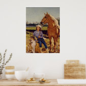 Poster Vintage Cowgirl (Cuisine)