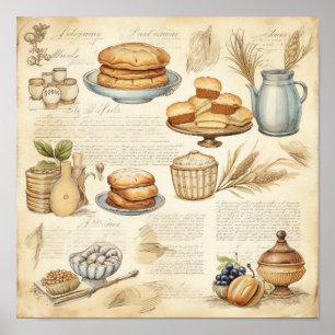 Poster Vintage culinaire Motif