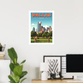 Poster Vintage Dallas Texas (Bureau à domicile)