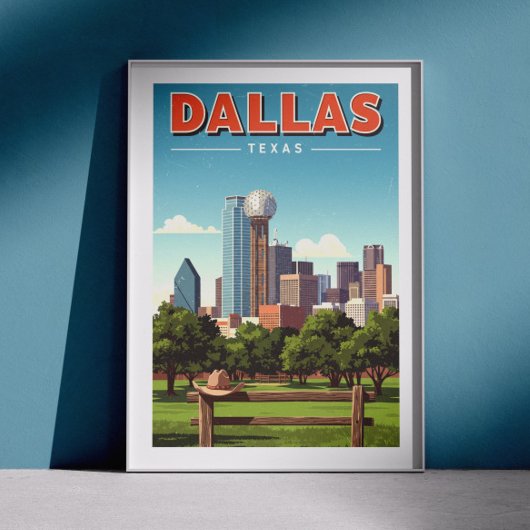 Poster Vintage Dallas Texas