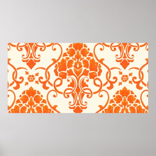 Poster vintage damask élément motif transparent. Élégant  (Devant)