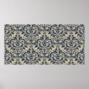 Poster Vintage damask sans couture motif arrière - plan.