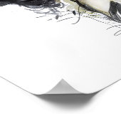 Poster Vintage dame avec casquette bleu spectaculaire (Coin)