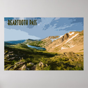 Poster vintage de Beartooth Pass
