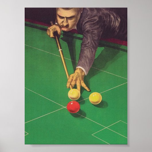 Poster vintage de Billard Player (Devant)