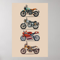 Poster vintage de collection de moto