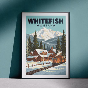 Poster Vintage de corégone Montana