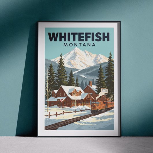 Poster Vintage de corégone Montana