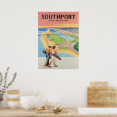 Poster vintage de golf de Southport England (Cuisine)