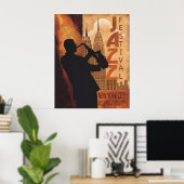 Poster vintage de jazz à New York (Bureau à domicile)