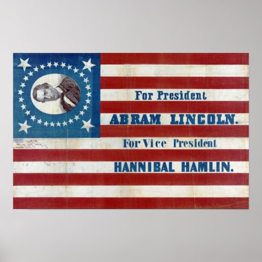 Poster vintage de la campagne présidentielle Abram (Devant)