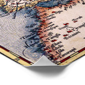 Poster vintage de la carte de l'Europe 1572 (Coin)