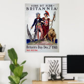 Poster vintage de la Journée britannique (Bureau à domicile)