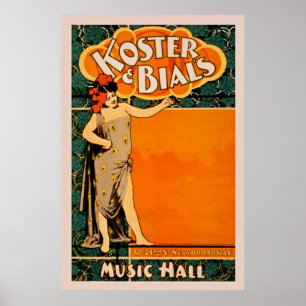 Poster vintage de la salle de musique
