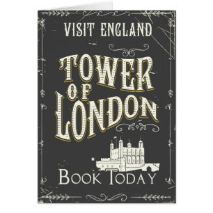 Poster vintage de la Tour de Londres Angleterre