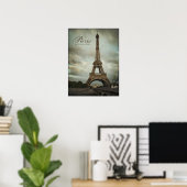 Poster vintage de la tour Eiffel Paris (Bureau à domicile)