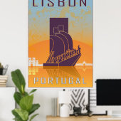 Poster vintage de Lisbonne (Bureau à domicile)