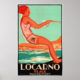 Poster vintage de Locarno Suisse reconstitué