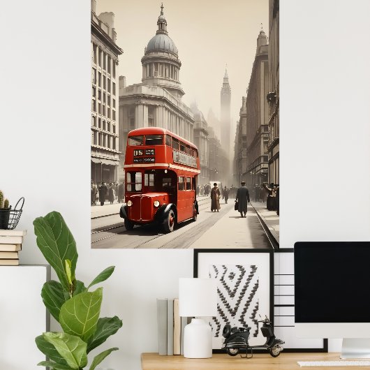Poster vintage de Londres (Bureau à domicile)