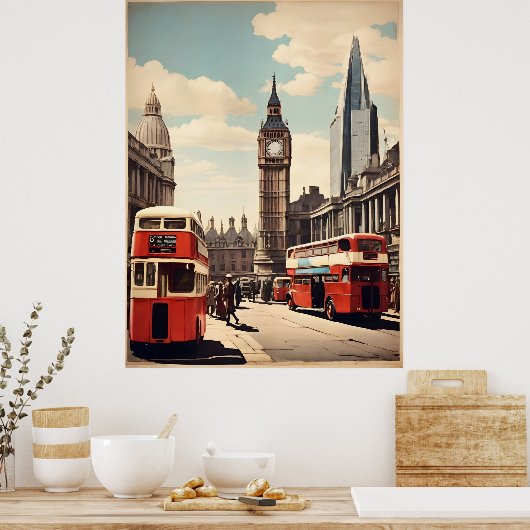 Poster vintage de Londres (Cuisine)