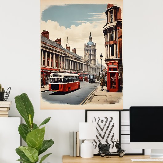 Poster vintage de Londres (Bureau à domicile)