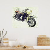 Poster vintage de moto (Cuisine)