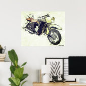 Poster vintage de moto (Bureau à domicile)