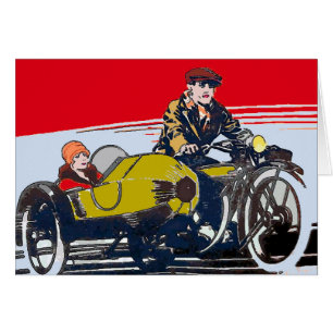 Poster vintage de moto Sidecar