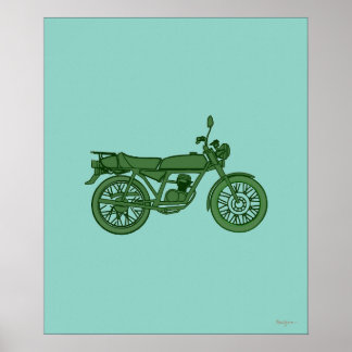 Poster vintage de moto - Sketted main