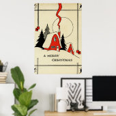 Poster vintage de Noël (Bureau à domicile)