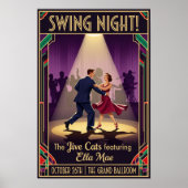 Poster vintage de nuit des Jive Cats (Devant)