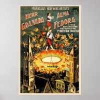 Poster vintage de performances du cirque