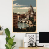 Poster vintage de Rome (Bureau à domicile)