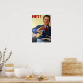Poster vintage de Russie soviétique contre l'alcoo (Cuisine)